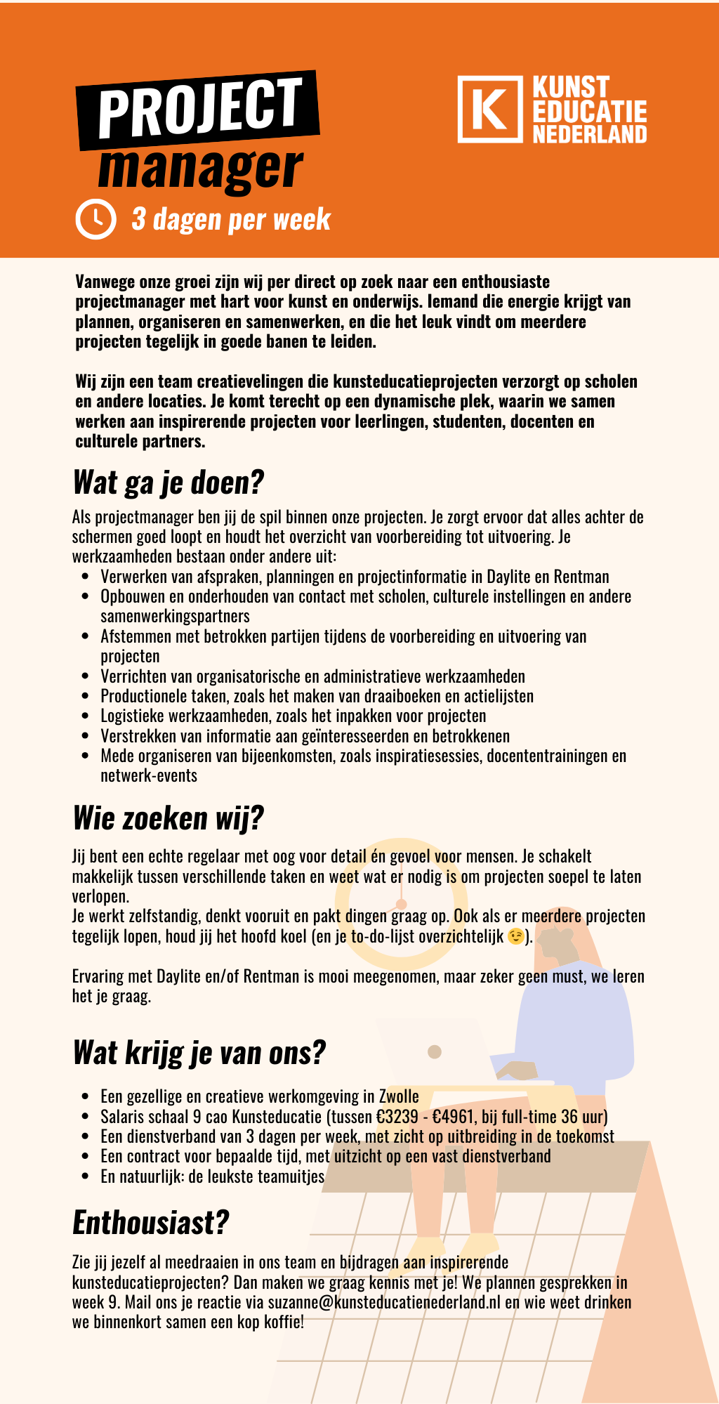 Vacature projectmanager Kunsteducatie Nederland gezocht